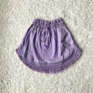 Lavender crochet mini skirt